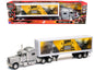Peterbilt 389 Truck Silver Metallic with Dry Van Trailer "Trucker Keep The World Running" "Long Haul Truckers" Series 1/32 Diecast Model by New Ray  free shipping USA