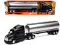 Peterbilt 387 Truck Black with Tanker Trailer Silver "Long Haul Truckers" Series 1/43 Diecast Model by New Ray  free shipping USA