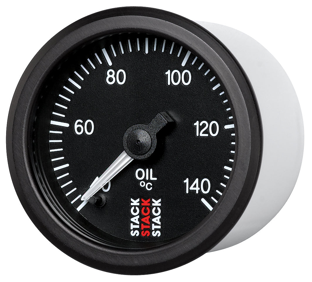 OIL TEMP PRO STEPPER MOTOR 52MM BLK 40-140 Celsius 1/8 In. NPTF MALE