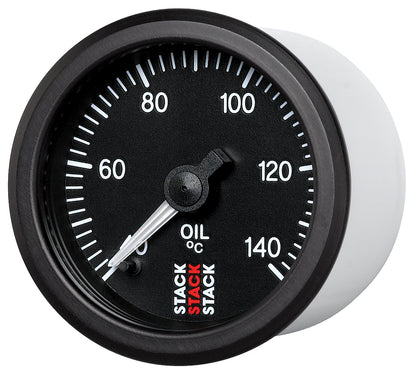 OIL TEMP PRO STEPPER MOTOR 52MM BLK 40-140 Celsius 1/8 In. NPTF MALE