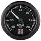 52MM BOOST PRESS PRO STEPPER BLK -1 TO +2 BAR INCL. T-FITTING