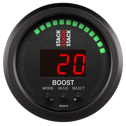 52MM BOOST CONTROLLER -1 TO +2 BAR (-30INHG TO +30 PSI) STACK BLK