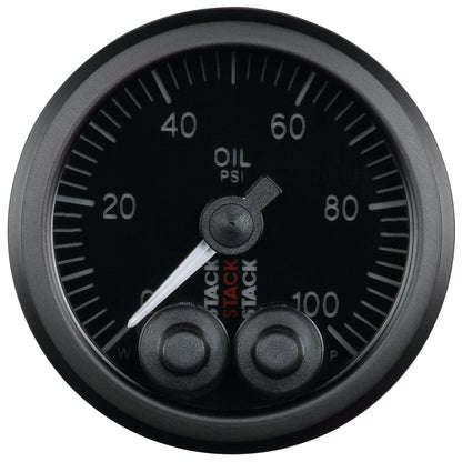 OIL PRESS PRO-CONTROL 52MM BLK 0-100 PSI 1/8 In. NPTF MALE