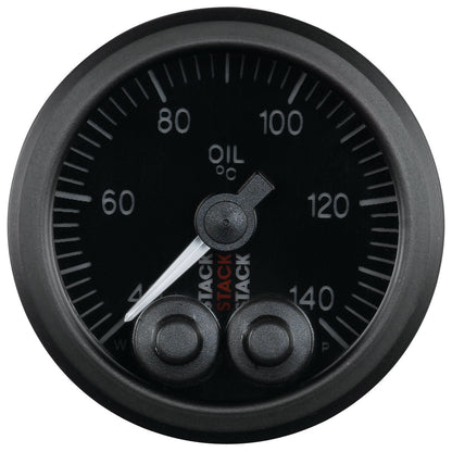 OIL TEMP PRO-CONTROL 52MM BLK 40-140 Celsius 1/8 In. NPTF MALE