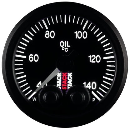 OIL TEMP PRO-CONTROL 52MM BLK 40-140 Celsius 1/8 In. NPTF MALE