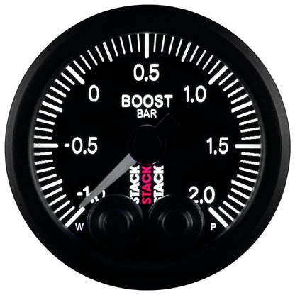 52MM BOOST PRESS PRO-CONTROL BLK -1 TO +2 BAR INCL. T-FITTING