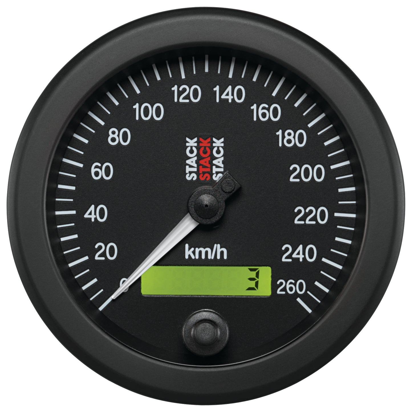 88MM SPEEDOMETER 0-260 KM/H STACK BLK