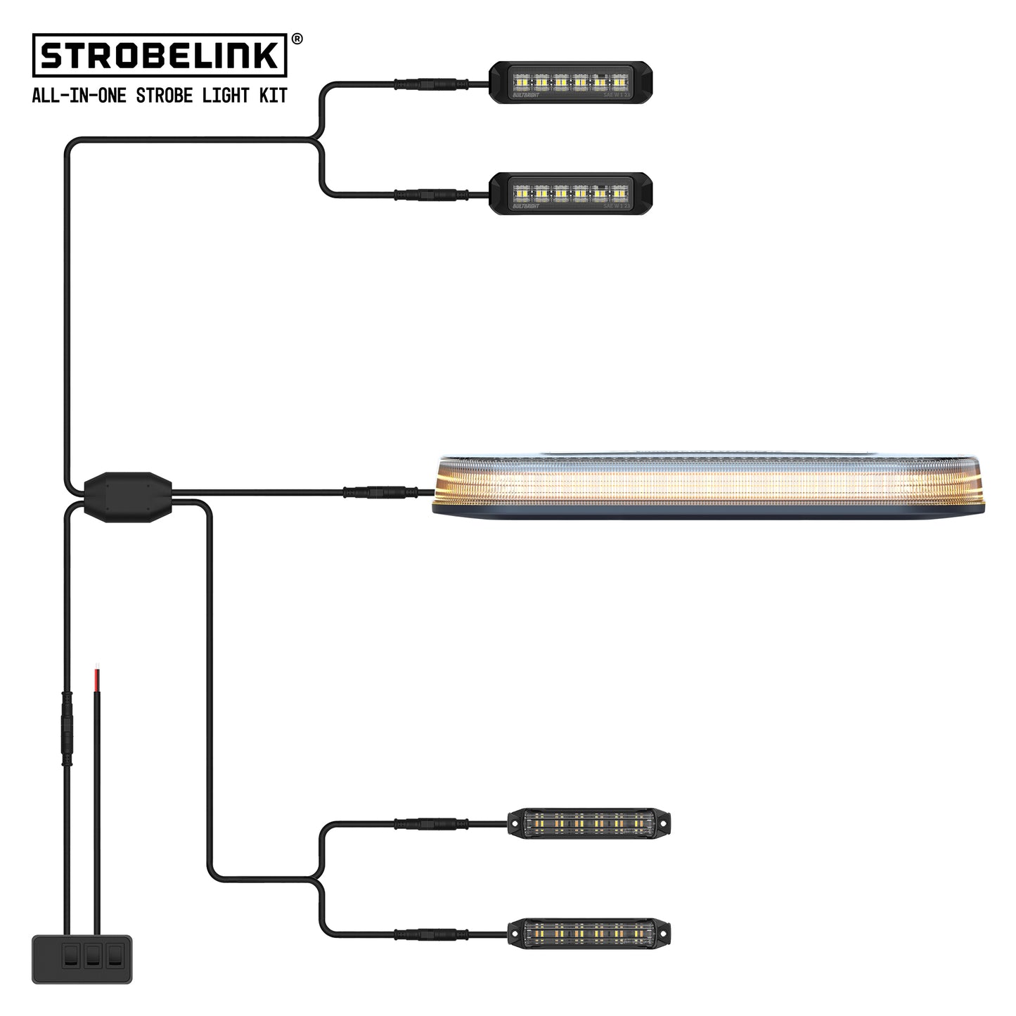 BUILTBRIGHT BB8KA04 StrobeLink® Harness - Type A For 4 Lights + Mini Bar (1 EA)