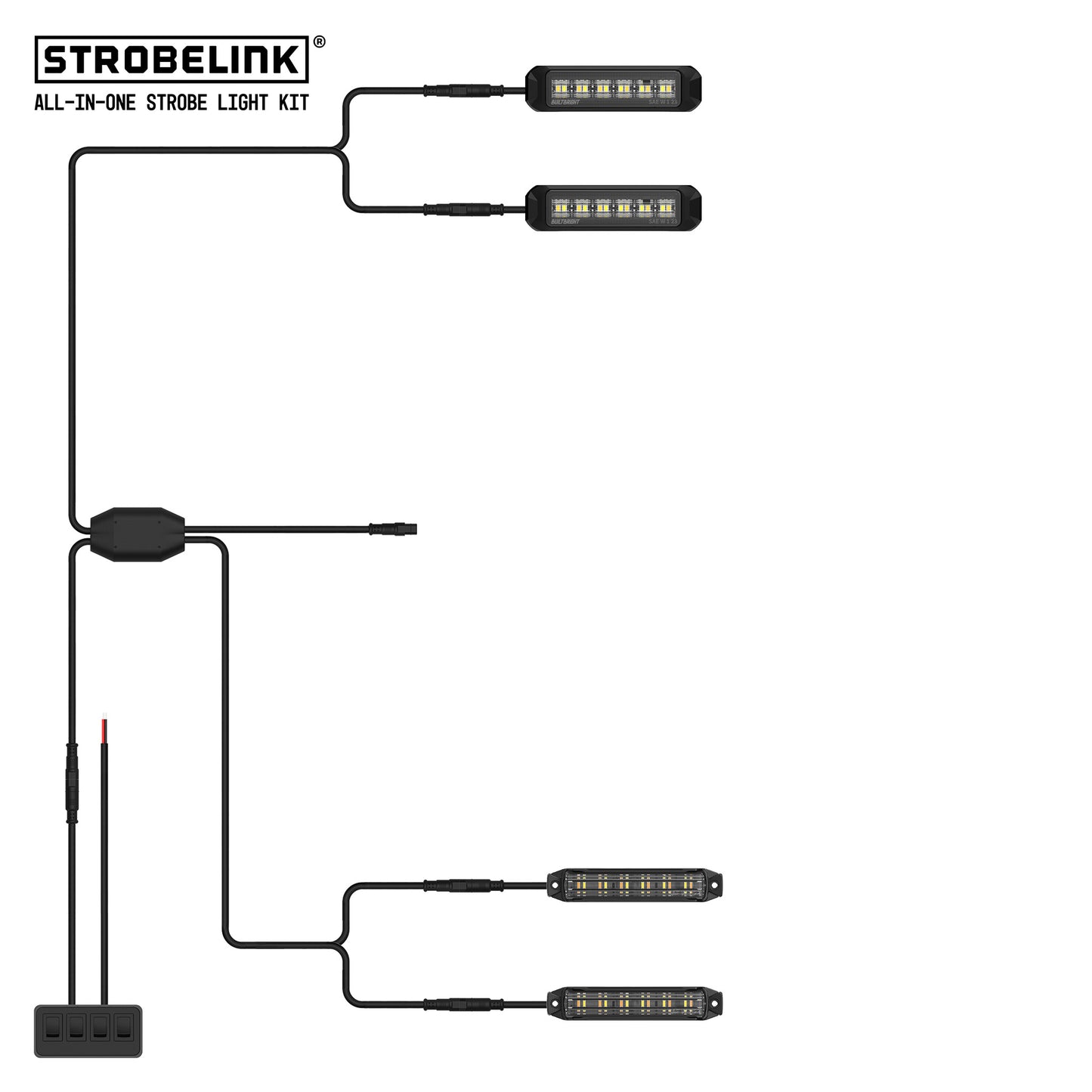 BUILTBRIGHT BB8KB04 StrobeLink® Harness - Type B For 4 Lights (1 EA)