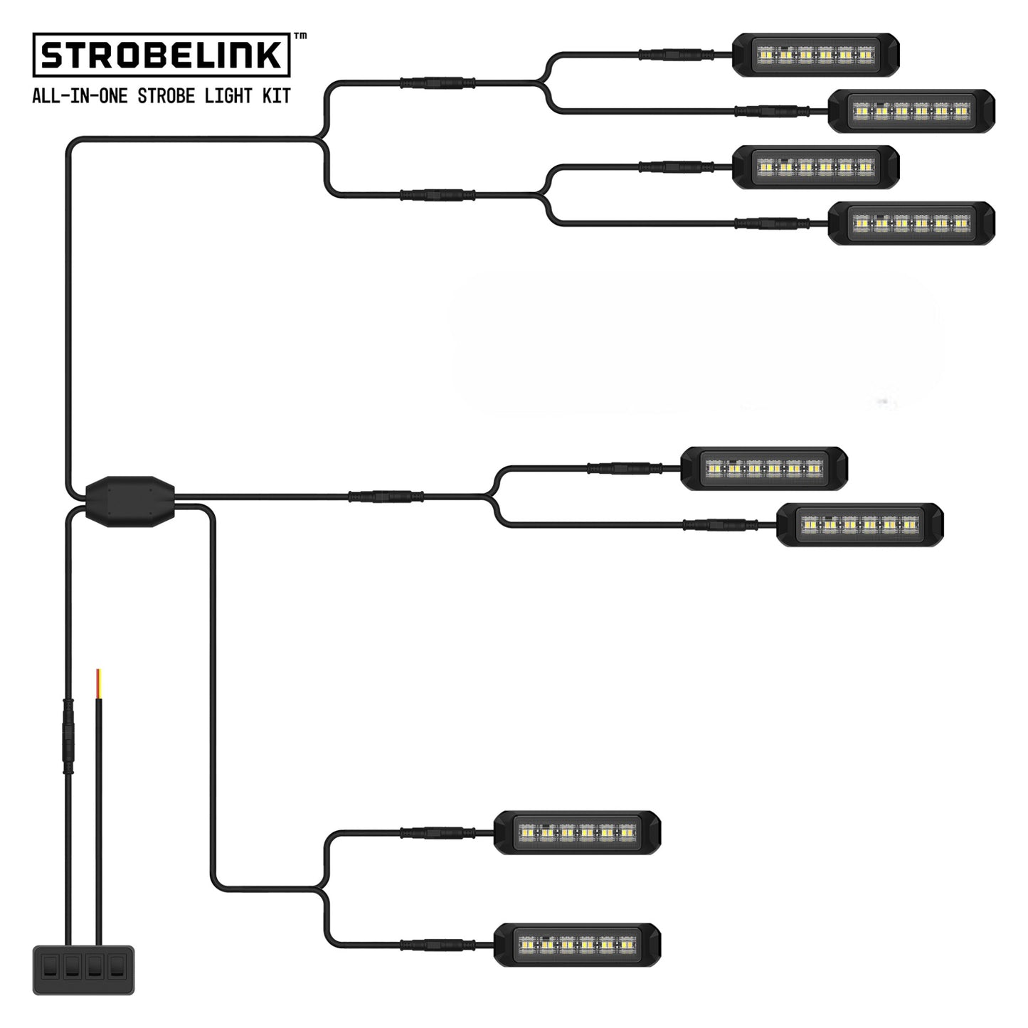 BUILTBRIGHT BB8KB08 StrobeLink® Harness - Type B For 8 Lights (1 EA)