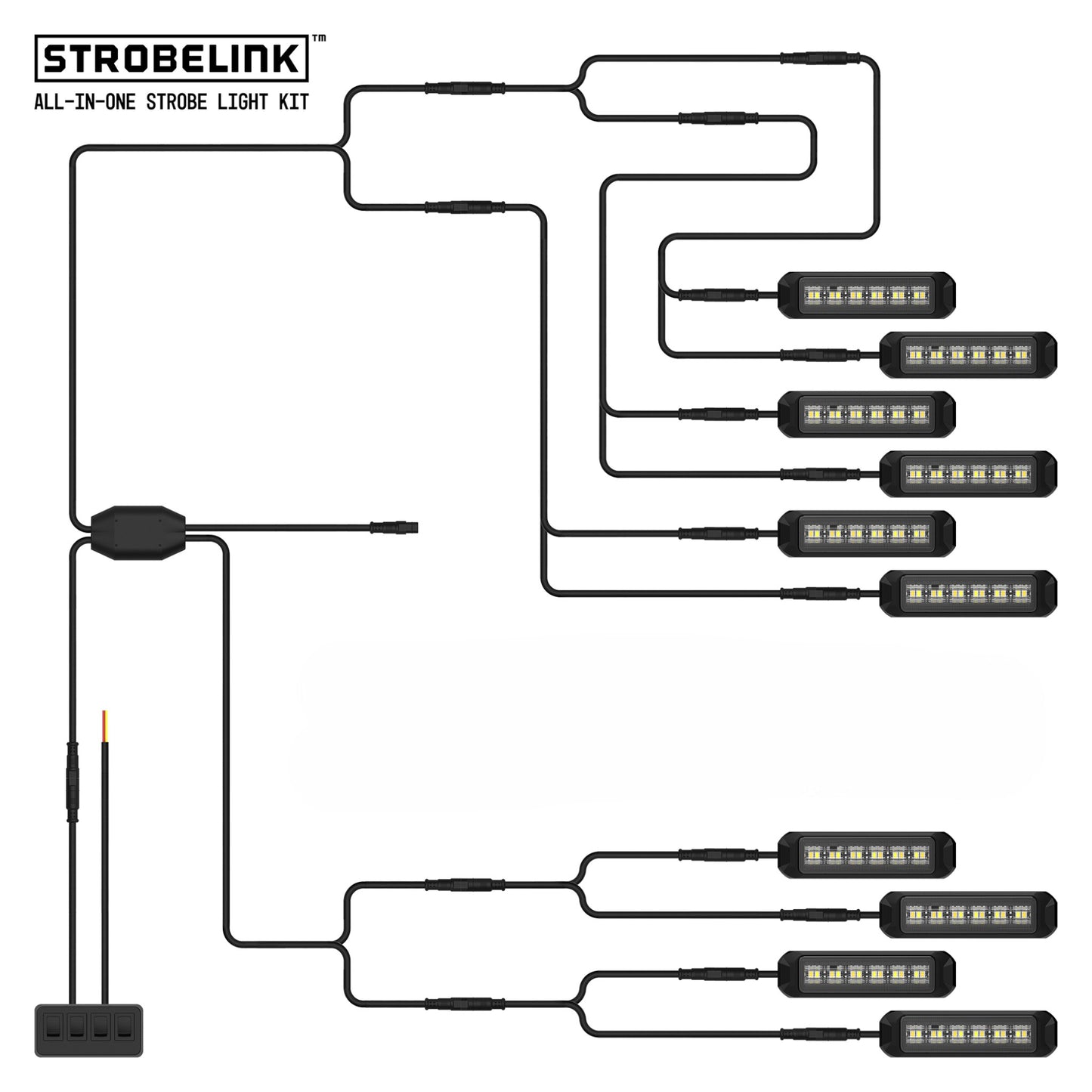 BUILTBRIGHT BB8KB10 StrobeLink® Harness - Type B For 10 Lights (1 EA)