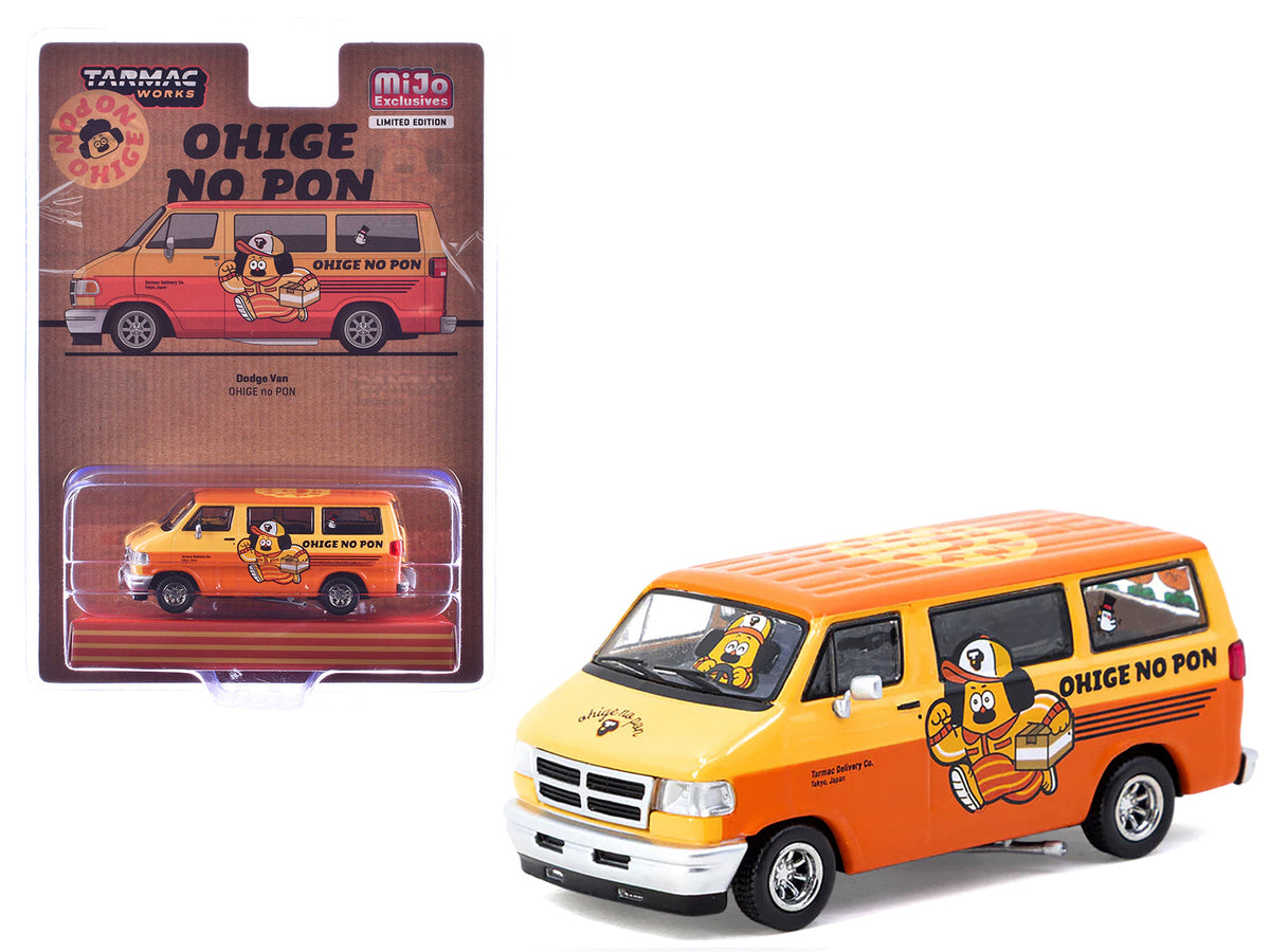 Dodge Van "Ohige no Pon" Orange Two-Tone "Global64" Series 1/64 Diecast Model by Tarmac Works  free shipping USA