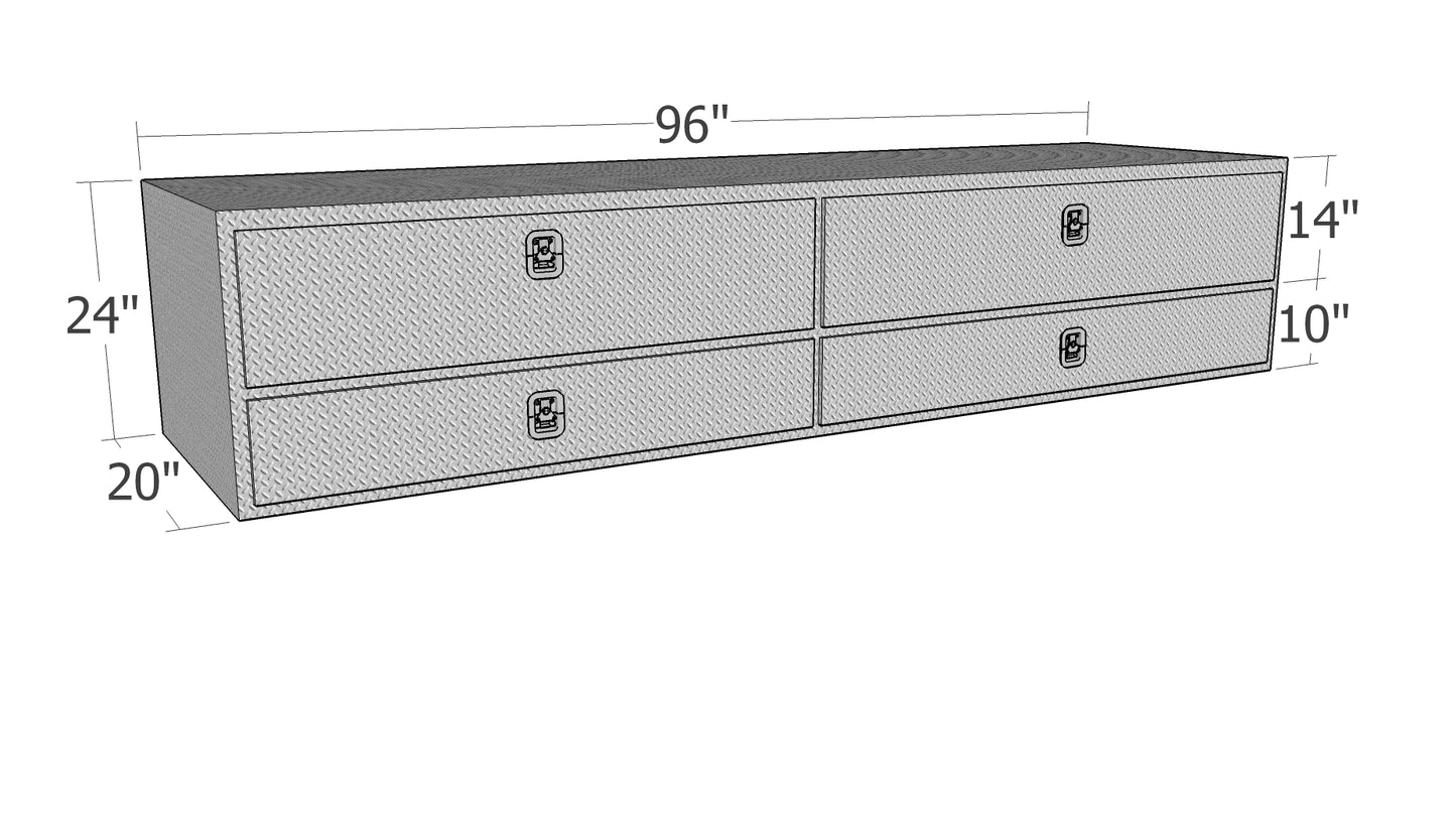 GXTX - TB400-96D-BD - 96inchx20inchx24inch High Cap. Stake Bed Contr. TopSider W/ Bottom Drawers Comm. Class