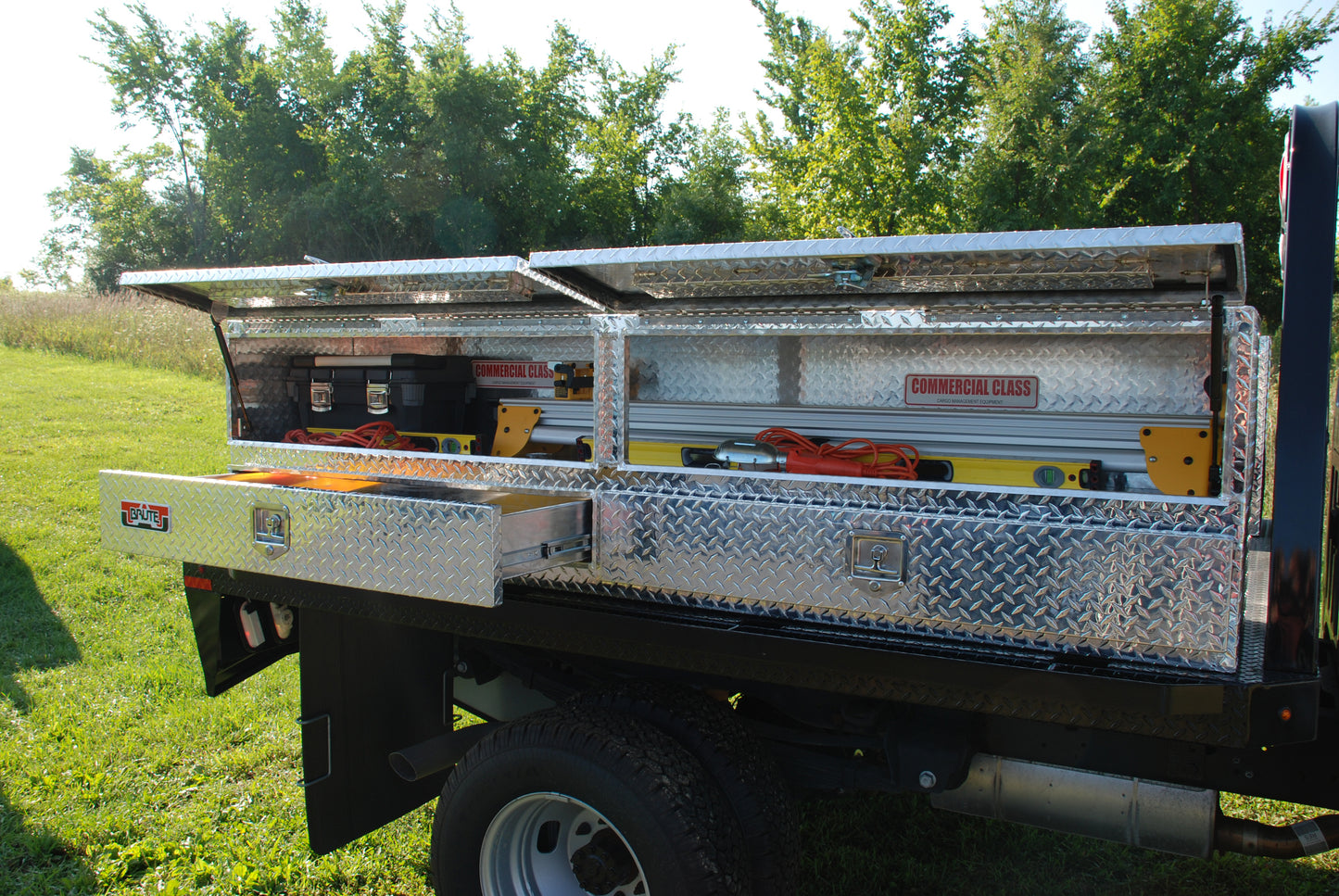 GXTX - TB400-96D-BD - 96inchx20inchx24inch High Cap. Stake Bed Contr. TopSider W/ Bottom Drawers Comm. Class