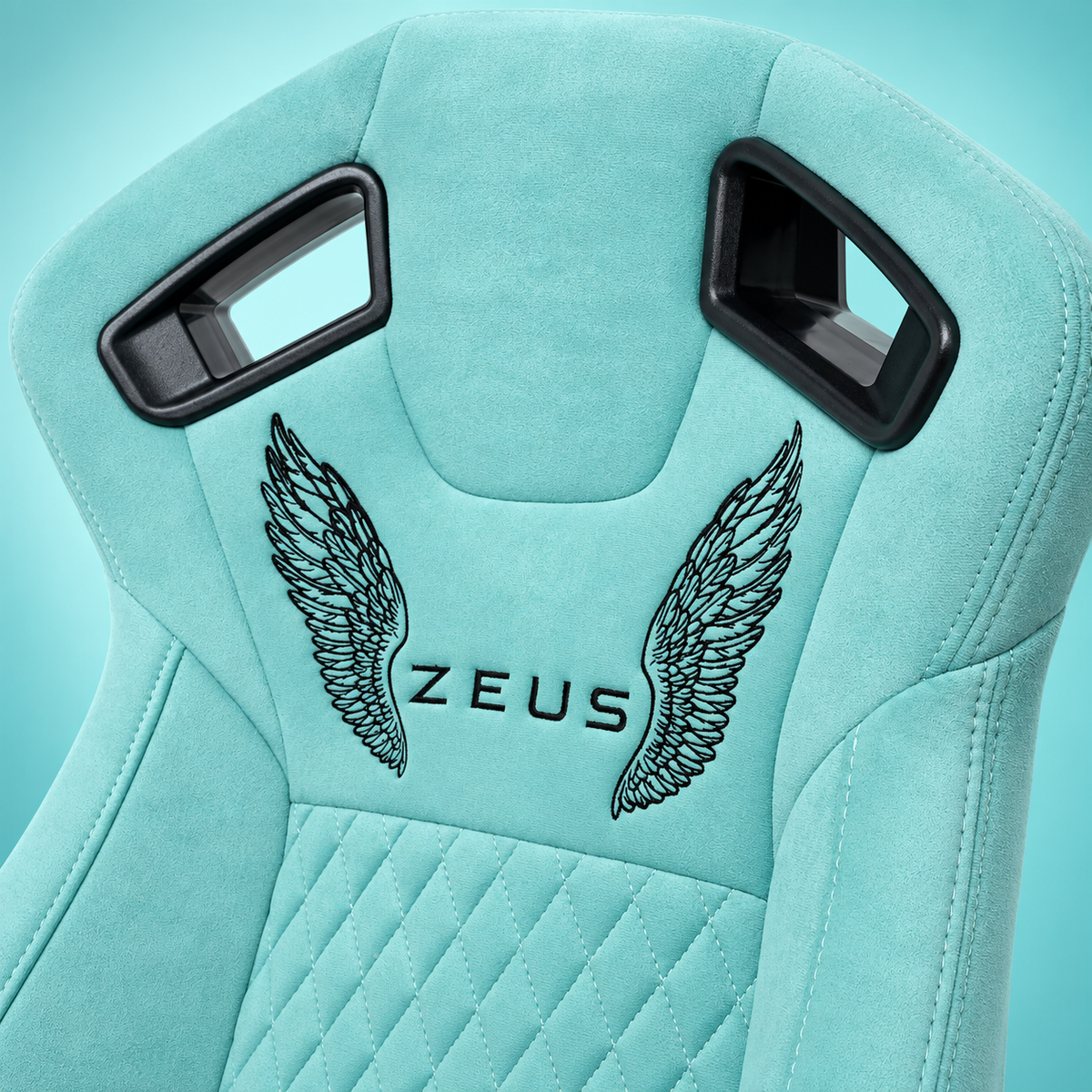 ZUES Collection Tiffany Blue Bull Boost Reclinable Adjustable Racing Bucket Seat