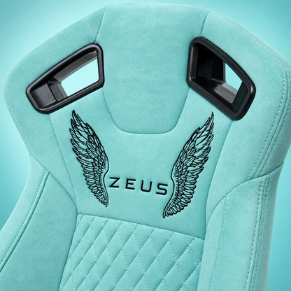 ZUES Collection Tiffany Blue Bull Boost Reclinable Adjustable Racing Bucket Seat