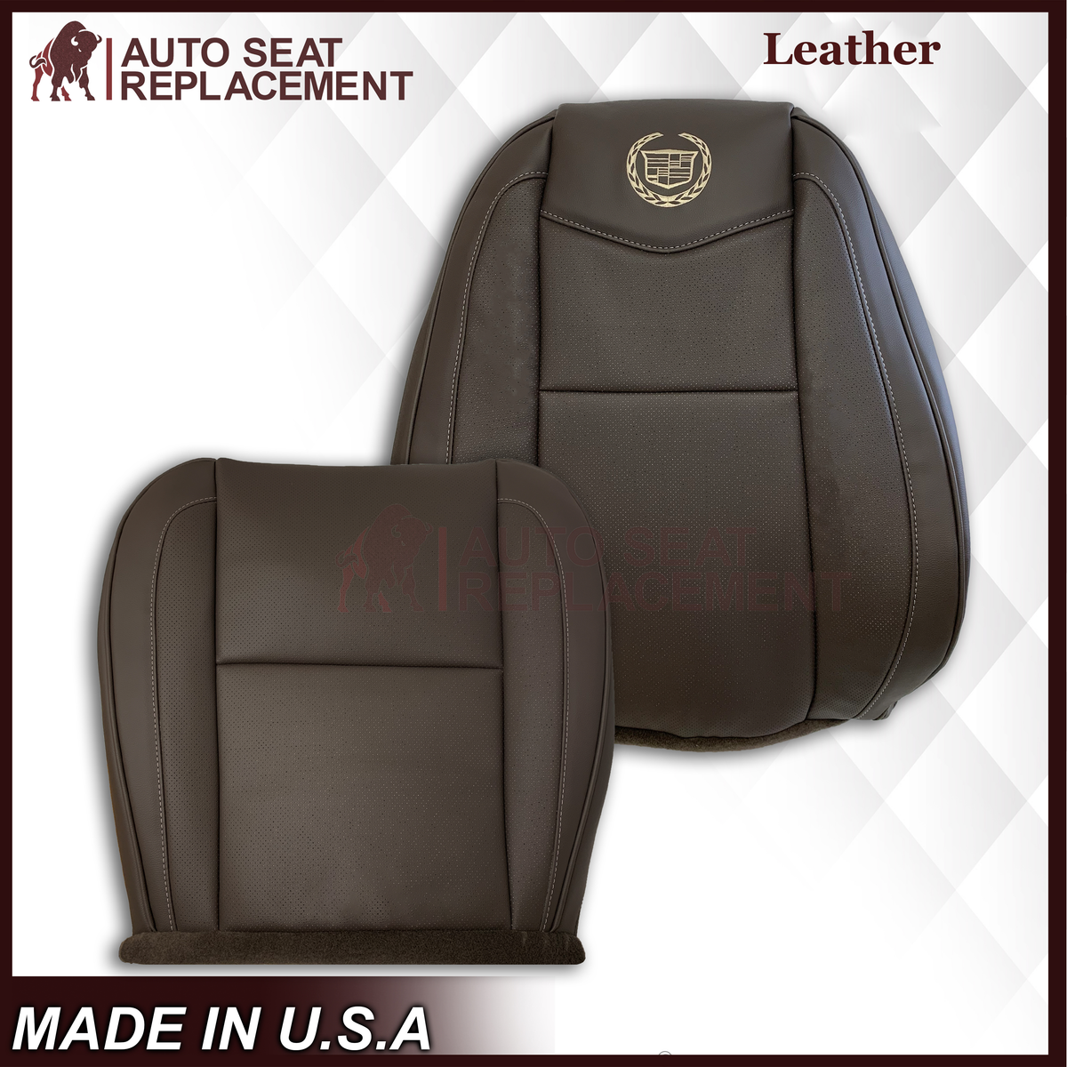 2007-2014 Cadillac Escalade Platinum Edition Replacement Synthetic Leather or Genuine Leather Seat Cover In Brown