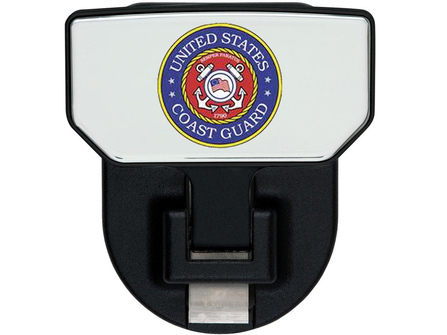 CARR  - 183202 - HD Universal Hitch Step; Fits 2 In. Receiver; Black; US Coast Guard; Single