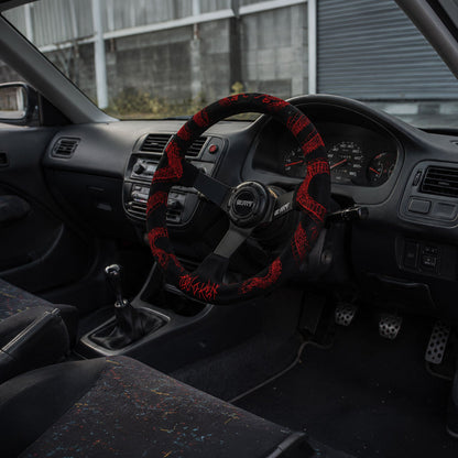 Ryu O Ken 350mm 3" Deep Dish 6-Bolt Steering Wheel Alcantara
