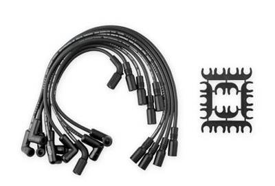 Accel Spark Plug Wires, Extreme 9000 Ceramic, Spiral Core, 8mm, Black, Black Ceramic Stock Boots - 9042CK