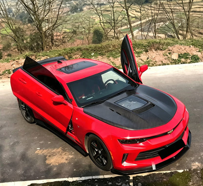 Dry Carbon Fiber Hood With Transparent Glass Window for Chevrolet Camaro