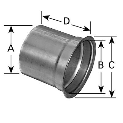 AP Exhaust Exhaust Tubing, AP Exhaust Pipe Flared Adapters, 3.500 in. Diameter Pipe, 4.10 in. - 9711