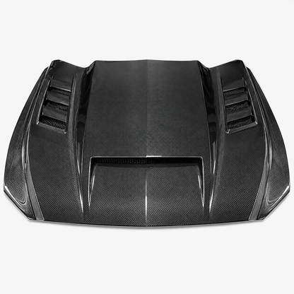 Functional Dry Carbon Fiber Vented Performance Hood for Ford Mustang