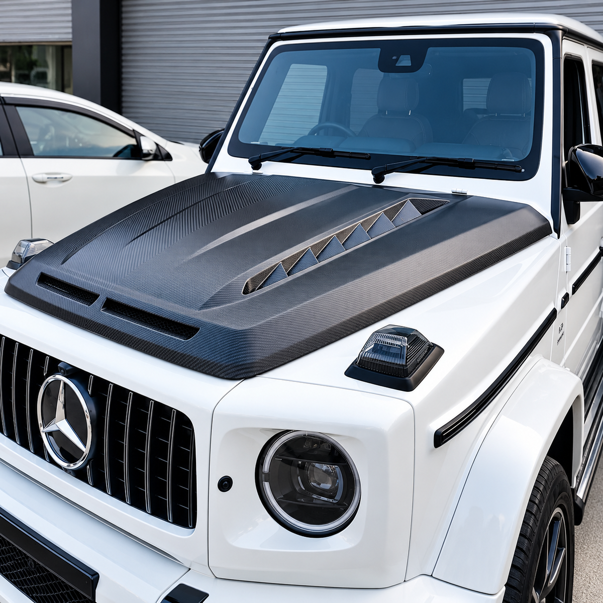 Dry Carbon Fiber Engine Hood Bonnet Replacement for Mercedes Benz G Wagon W464 W463A G63 G350 G500