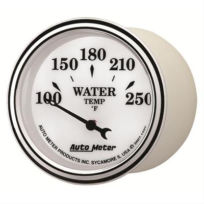 AutoMeter Gauge, Water Temperature, Old Tyme White II, 100-250 Degrees F, 2 1/16 in., Analog - 1237