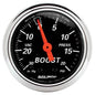 AutoMeter Gauge, Designer Black, Boost/Vacuum, 30 in. Hg/15 psi, 2 1/16 in., Analog, Electrical - 1471