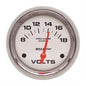 Auto Meter Marine Gauge, Pro-Comp Marine, Voltmeter, 2 5/8 in., 8-18 Volts, Short Sweep, Silver - 20075735