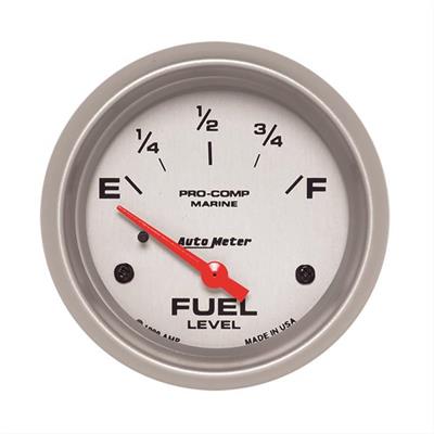 Auto Meter Marine Gauge, Pro-Comp Marine, Fuel Level, 2 5/8 in., 240 ohms/33 ohms, Short Sweep - 20076133