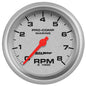 Auto Meter Marine Tachometer Gauge, Analog, 0-8,000 rpm, 3 3/8 in. Diameter, Silver Face, Full - 20077933