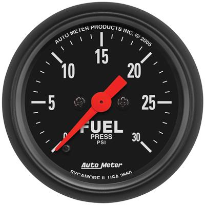 AutoMeter Gauge, Z-Series, Fuel Pressure, 0-30 psi, 2 1/16 in., Analog, Electrical, Each - 2660
