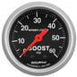 AutoMeter Gauge, Boost Pressure, 0-60 psi, 2 1/16 in., Analog, Mechanical, Black Face, Each - 3305