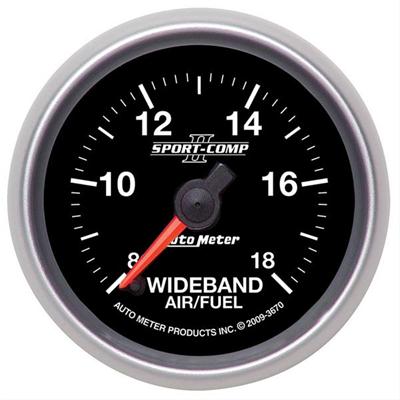 AutoMeter Gauge, Sport-Comp II, Wideband, 2 1/16 in. Diameter, Analog, 8:1-18:1 Air/Fuel Ratio - 3670