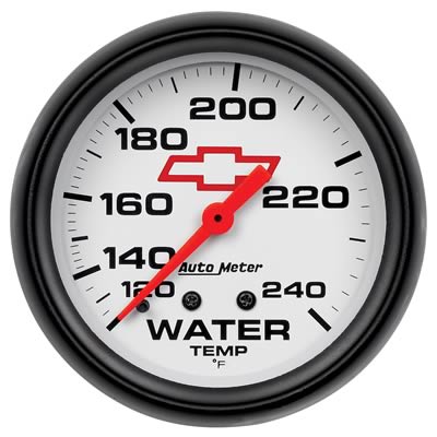 AutoMeter Gauge, Phantom, Chevy Bowtie Emblem, Water Temperature, 120-240 Degrees F, 2 5/8 in. - 583200406