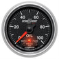 AutoMeter Gauge, Sport-Comp II, Oil Pressure, 0-100 psi, 2 5/8 in. Diameter, Analog, Electrical - 7653