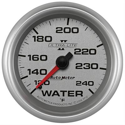 AutoMeter Gauge, Ultra-Lite II, Water Temperature, 120-240 Degrees F, 2 5/8 in Diameter, Silver - 7732
