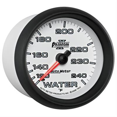 AutoMeter Gauge, Phantom II, Water Temperature, 120-240 Degrees F, 2 5/8 in., Analog, Mechanical - 7832