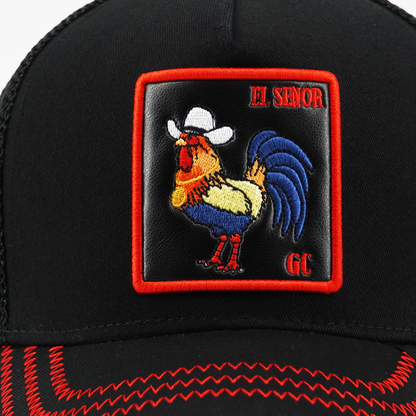 El Senor Gallo Trucker Leather patch Hat 3000 ENTRIES