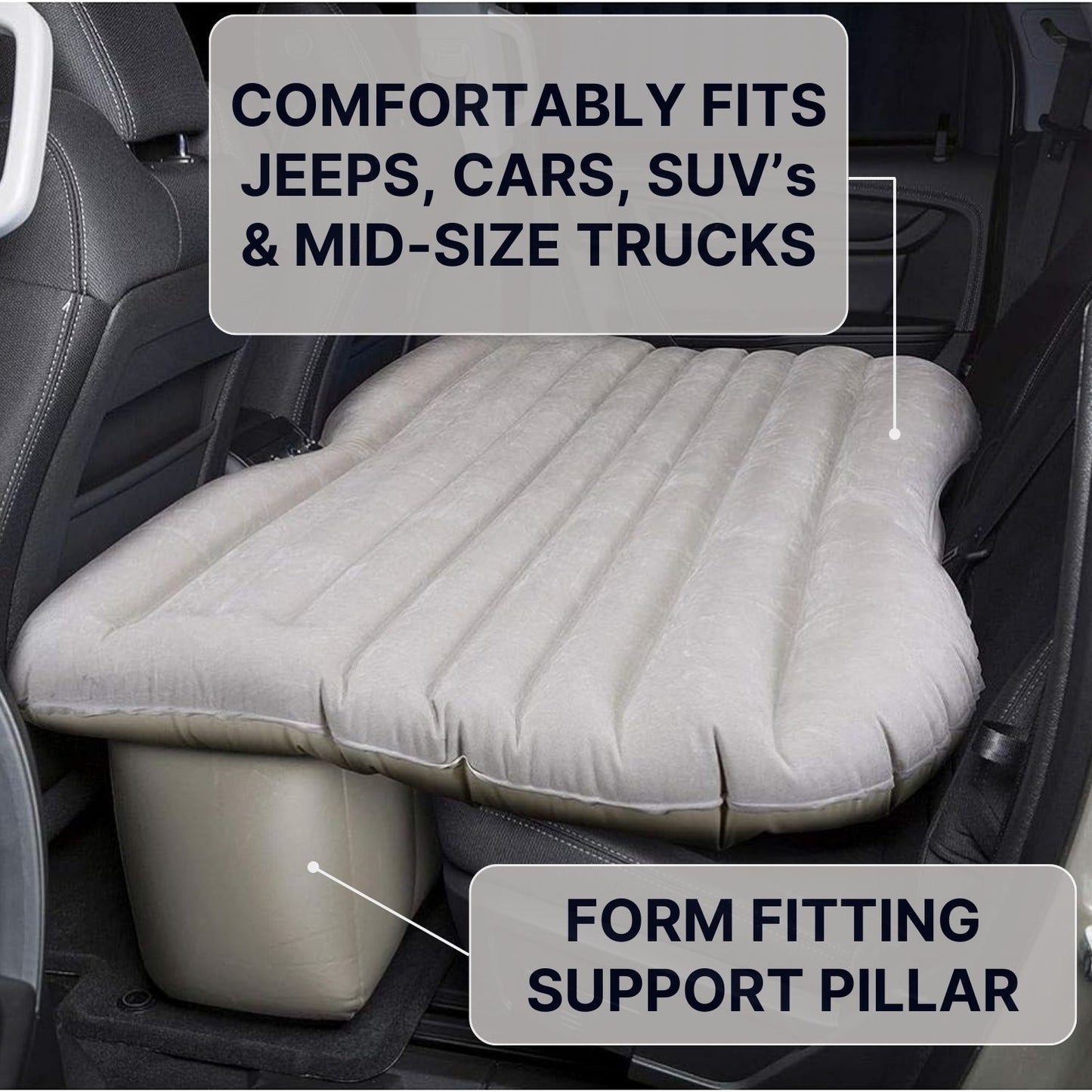 Back seat mattress - Mid Size - Tan - features.jpg