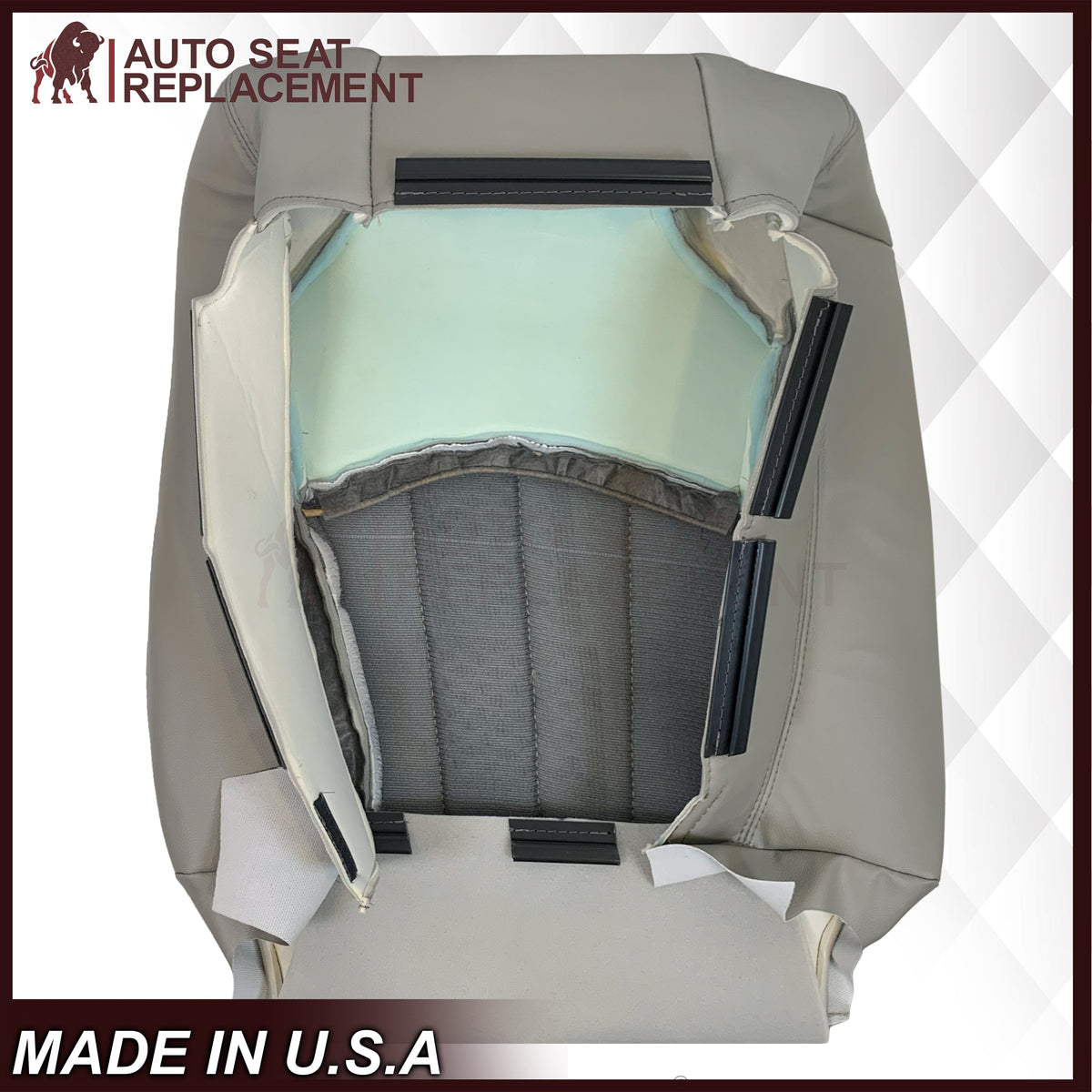 2007-2012 GMC Acadia Denali/SLT Replacement Leather/Syn. Leather Seat Cover: Gray, Perforated