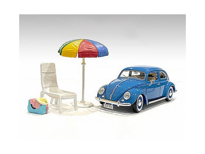 "Beach Girls" Accessories (Beach Chair and Beach Umbrella and Duffle Bag) for 1/24 Scale Models by American Diorama  free shipping USA