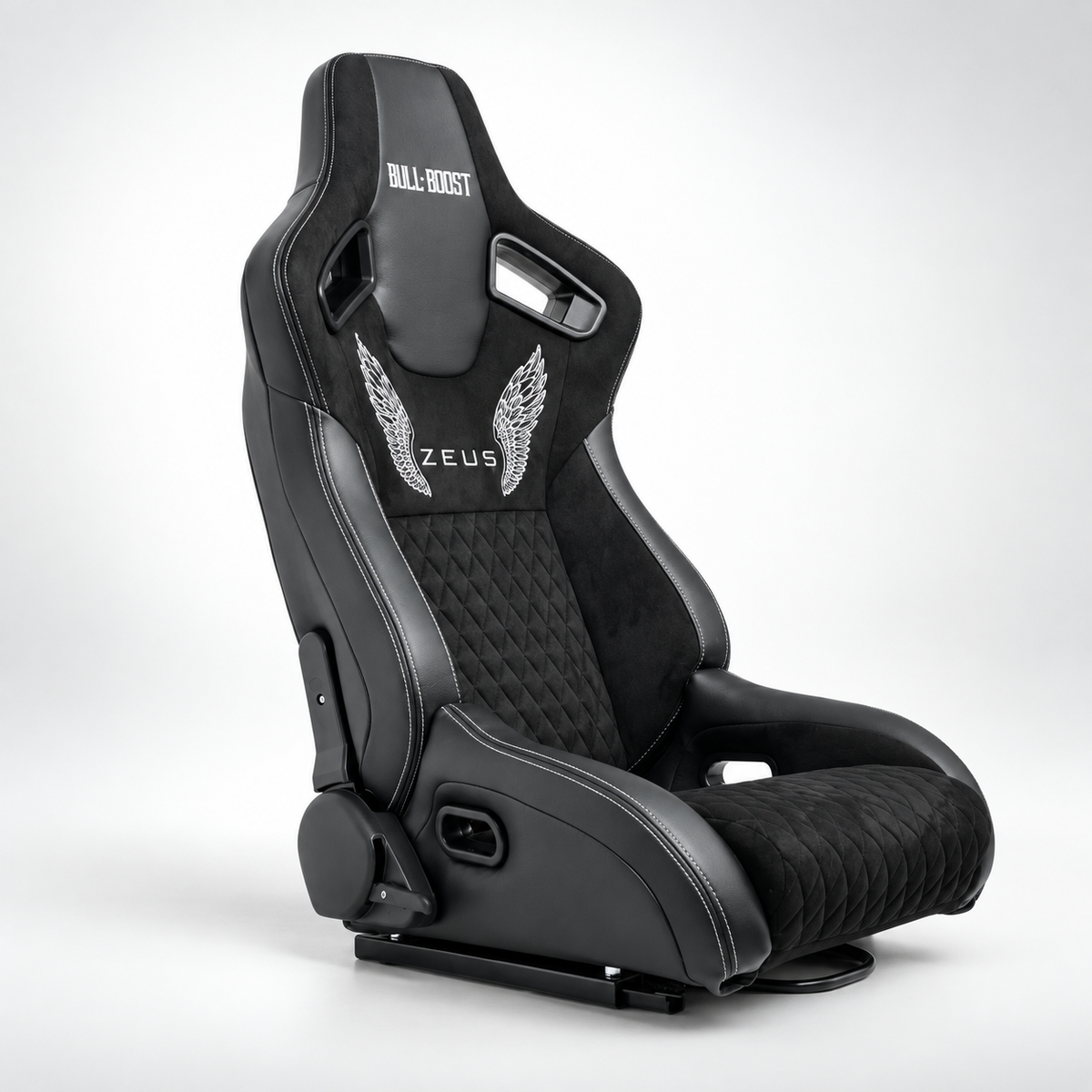 ZUES Collection Black Bull Boost Reclinable Adjustable Racing Bucket Seat