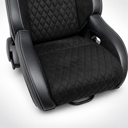 ZUES Collection Black Bull Boost Reclinable Adjustable Racing Bucket Seat