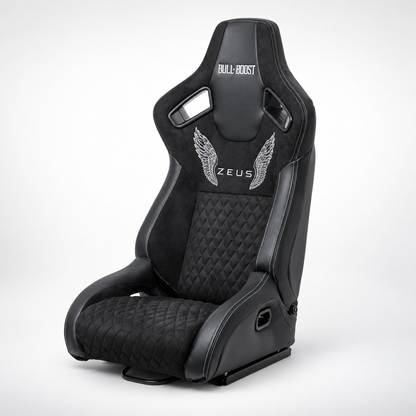 ZUES Collection Black Bull Boost Reclinable Adjustable Racing Bucket Seat