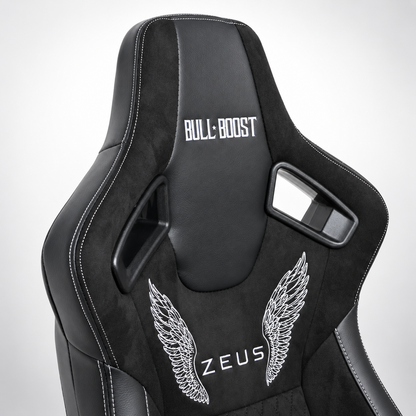 ZUES Collection Black Bull Boost Reclinable Adjustable Racing Bucket Seat