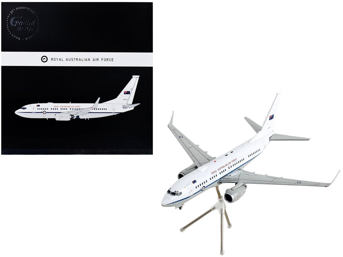 Boeing 737-700 Transport Aircraft "Royal Australian Air Force - A36-001" White and Gray "Gemini 200" Series 1/200 Diecast Model Airplane by GeminiJets  free shipping USA