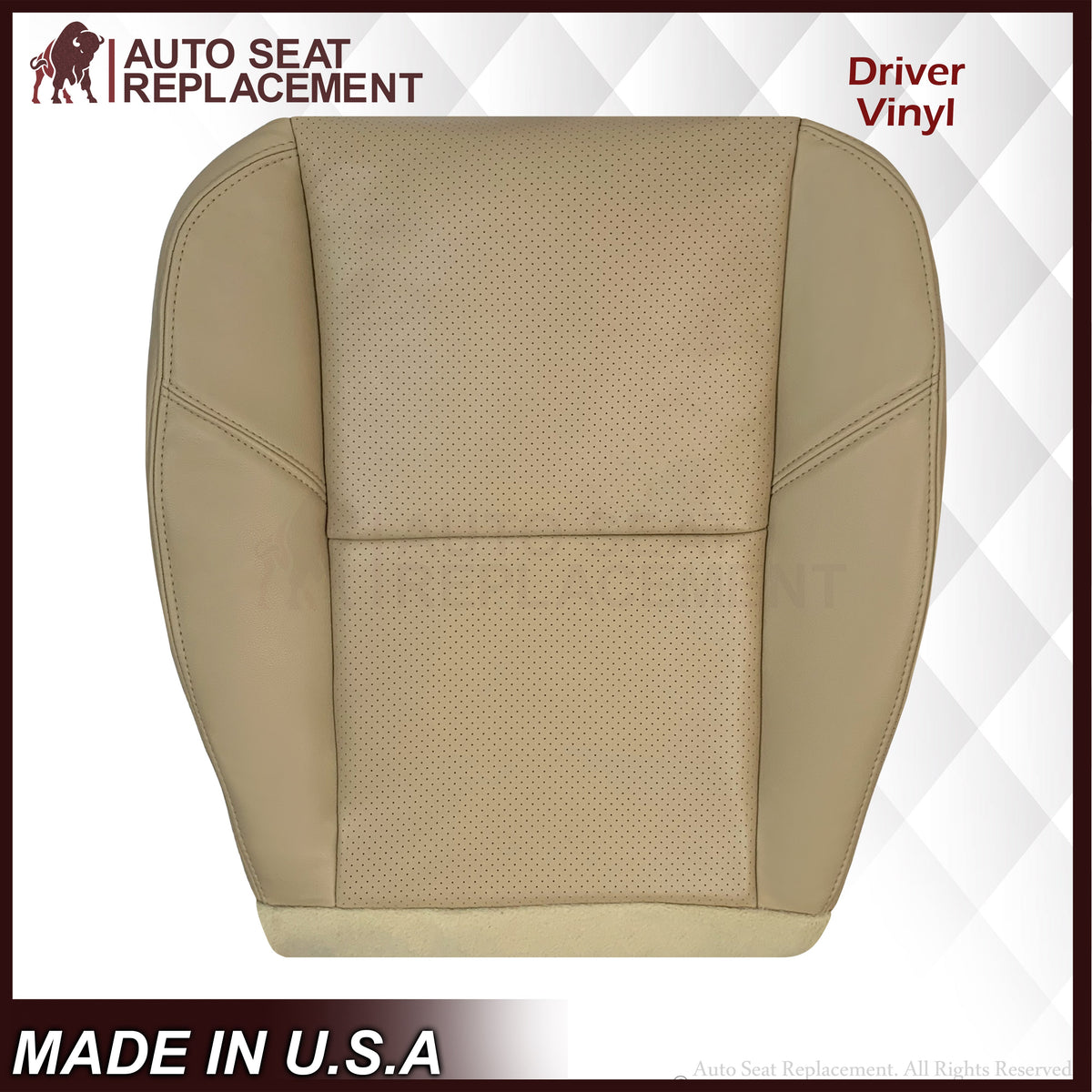 2007-2014 Chevy Silverado Suburban Tahoe Perforated Seat Cover in Light Cashmere Tan: Choose From Variation